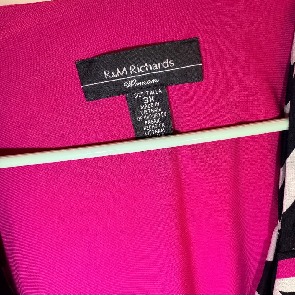 R&M Richards Vibrant Pink and Black Dress with Cardigan - Picture 5 of 5